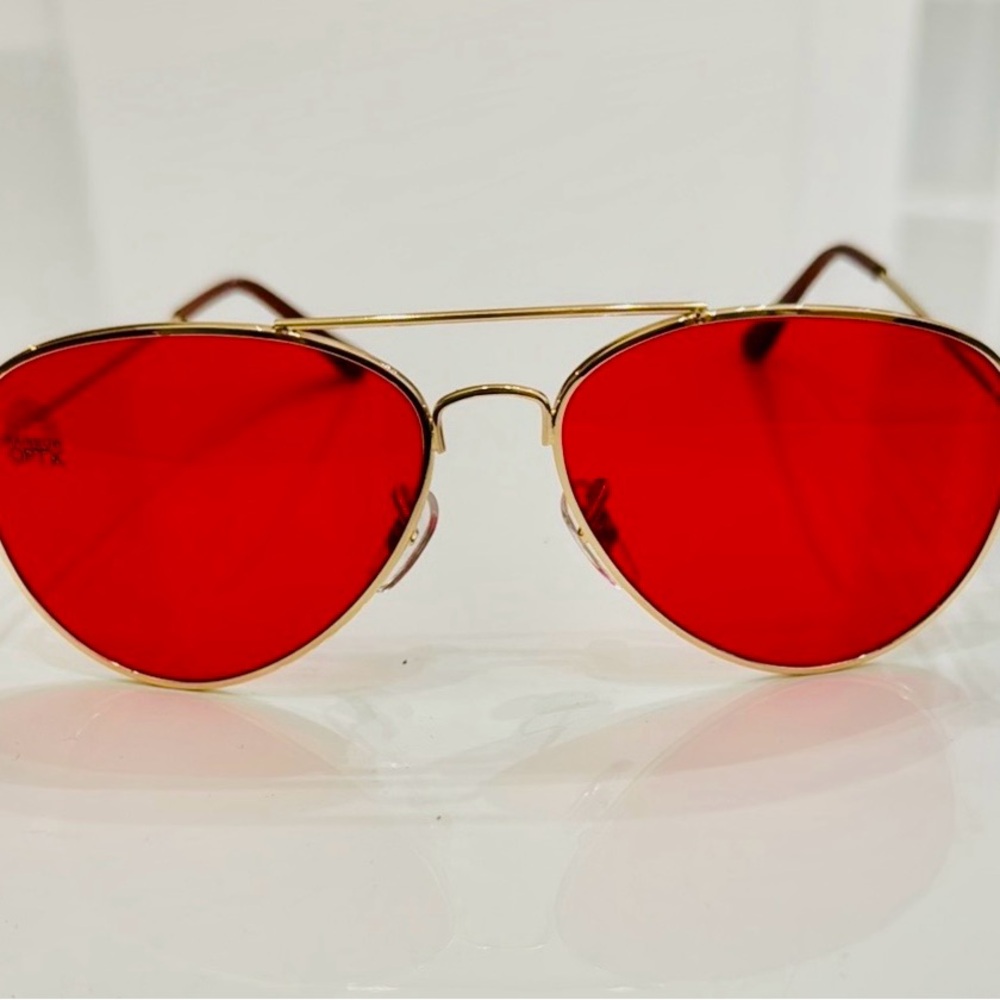 Red Aviator Sunglasses